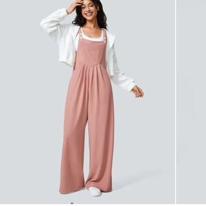 HALARA Pink Sleeveless Jumpsuit with Wide Leg Design